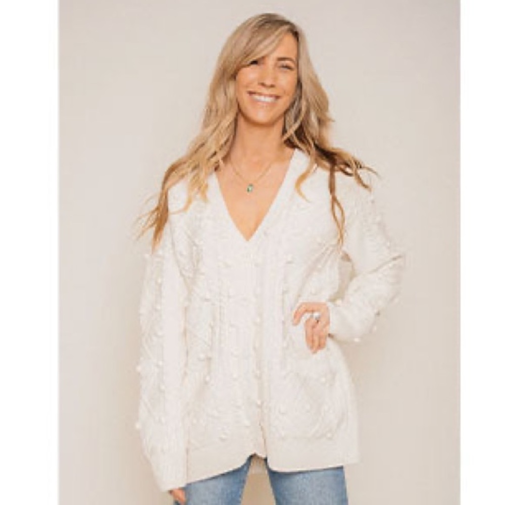 Jackson Rowe Unwind Pom Cardigan NWT size XL